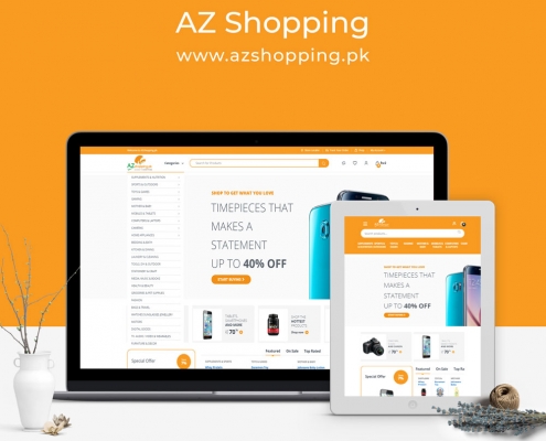 AZ Shopping Website mockup