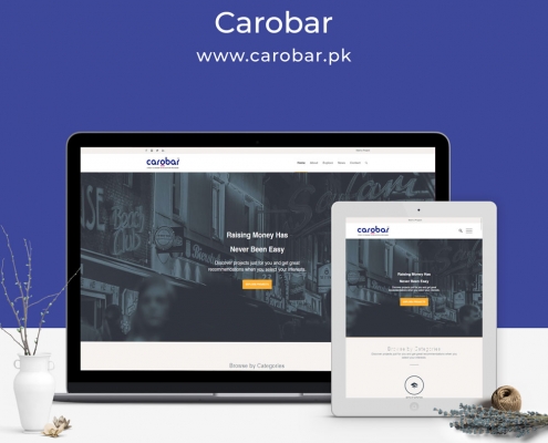 Carobar website mockup